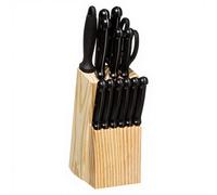 5five Ensemble de bloc à couteaux 11 pièces avec aiguiseur et ciseaux - Noir