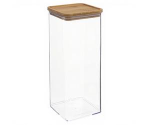 5five Eske Boîte de conservation alimentaire carrée 2 L - Bambou naturel et polystyrène - L 10,4 x l 10,4 x H 27,5 cm