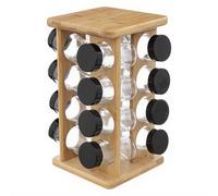 5five Étagère à épices rotative avec 16 pots en verre, 28 cm, bambou