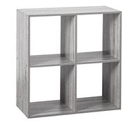 5five - Étagère Cube Mix 'n Modul, 4 Cases, Effet Chêne Gris, 67,5 x 32 x 67,5 cm - Rangement Modulable pour Salon, Chambre, Bureau