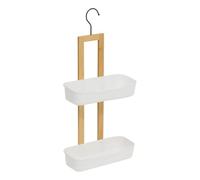 5five - etagère de douche natureo 2 niveaux bois et blanc