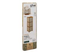 5five Étagère de rangement avec 3 paniers en bambou marron