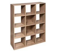 5Five Étagère en Bois 12 Cases Mix Coloris Naturel