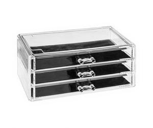 5five Grande boîte de rangement à bijoux avec 3 tiroirs - 23,8 x 15,3 x 10,8 cm