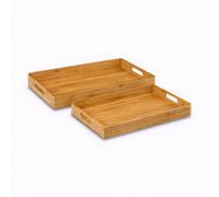 5five Lot de 2 plateaux en bambou