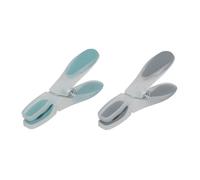 JJA Lot de 24 pinces à linge en caoutchouc Bleu / Gris