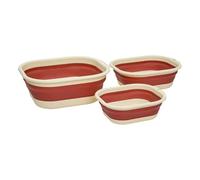 5five - Lot de 3 Corbeilles à Linge Pliables | Paniers Pliables Terracotta 3L,5L,10L - Empilables - Gain de Place - Nettoyage, Ménage, Buanderie