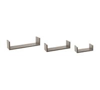5five - Lot De 3 Étagères Murales Fixy Effet Chêne Gris, L 22, 32, 42 cm, Fixations Invisibles - pour Salon, Chambre, Bureau