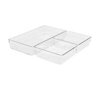 5five Lot de 3 organisateurs en plastique transparent, L 30,8 x l 15,6 x H 5 cm