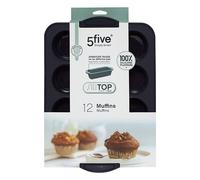5five Moule à muffins en silicone de luxe 12 empreintes - Gris