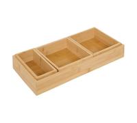 5five - organiseur bambou l14,5/38,1cm beige 4 pièces