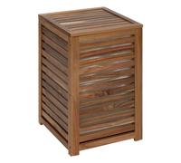 5five Panier à linge Acacia 65 L en bois avec couvercle et sac amovible Marron