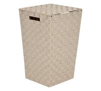 5Five - Panier à Linge LISE Beige en Acier et Polyester - 50l - 33x33x53cm - Organisateur Maison, Corbeille, Pratique pour Salle de Bain ou Buanderie