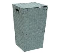 5Five - Panier à Linge LISE Vert en Acier et Polyester - 50l - 33x33x53cm - Corbeille, Accessoire Pratique pour Salle de Bain ou Buanderie
