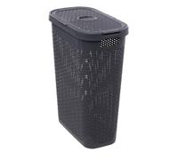 Corbeille slim Rattan 40L gris béton - 5 five simply smart