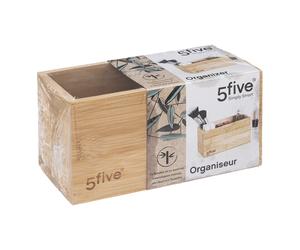 5five Petit plateau de rangement rectangulaire en bambou