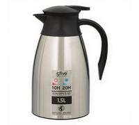 5five Pichet isotherme en acier inoxydable 1,5 L - Argent - Acier inoxydable et PP - L 16,5 x l 13,4 x H 24,8 cm