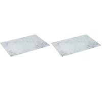 5five - Planche à Découper en Verre Effet Marbre - Blanche - 30 x 20 cm - Multi-Usage, Anti-Rayures - Pour Cuisine, Protège Plan de Travail (Lot de 2)