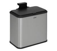 5five - Poubelle à Compost 5L Inox Fixation Crochet à Suspendre Placard Double Ouverture Seau Amovible Revêtement Anti-trace Nettoyage Facile