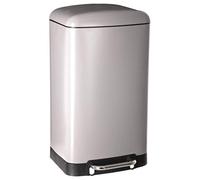 5Five - Poubelle de Cuisine Ariane 30L en Métal Taupe - Seau Amovible et Poignée Arrière - Fermeture Silencieuse