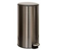 5five Poubelle de cuisine Delta – Métal 30 L Inox Noir
