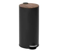 5five - poubelle modern color avec pedale 30l noir et acacia 29,2x37,7x59,5 cm