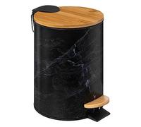 Poubelle à Pédale Imprimé Marbre Léa 3L Noir