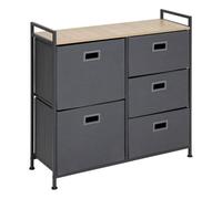 Rangement 5 tiroirs tissu gris anthracite - 5 five simply smart