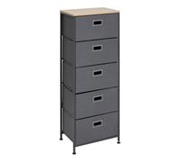 5five - Rangement Haut 5 tiroirs Gris foncé tissa