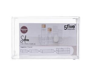 5five Selena Plateau de rangement en polystyrène transparent, L 16 x l 9,6 x H 4,8 cm