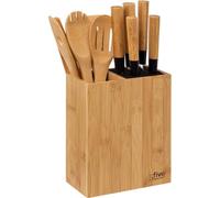 5five Simply Smart Organisateur de cuisine avec accessoires 11 pcs, bloc à couteaux avec 5 couteaux, bambou, acier, 189690