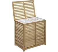 5five Simply Smart | Panier à linge - Sicela - 100 L - Bambou - Moderne et fonctionnel - Avec couvercle et 2 compartiments