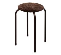 5five - tabouret rond empilable avec assise velous flexy marron
