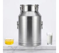 5L 22L 48L 100L Bidon à Lait Inox, Distributeur Boissons avec Robinet | Récipient Stockage Hermétique, Fût Fermentation Vin, Seau Huile Olive pour Cuisine et Camping(No Spigot,35L)