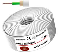 5m de câble électrique pour locaux humides Câble sous gaine NYM-J 1x25 mm² Câble électrique