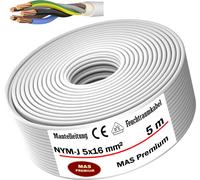 5m de câble électrique pour locaux humides Câble sous gaine NYM-J 5x16 mm² Câble électrique