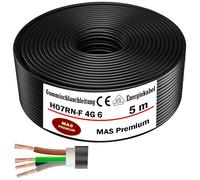 5m de câble souple en caoutchouc Câble de chantier H07RN-F 4G6 Flexible pour appareils