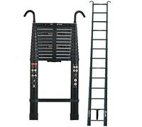 5M Échelle Télescopique avec 2 Crochets Amovibles Portable Échelle Pliant en Aluminium Telescopic Ladder EN131 pour Attic/Grenier 150kg Charge