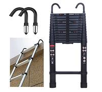 5m Échelle Télescopique en Aluminium avec Crochet Antidérapant pour Toit de Grenier, Echelle Pliable, Capacité de Charge Maximale de 150 kg en 131 Légère, Noir