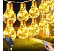 5M Guirlande Lumineuses Solaires Exterieur, 10 LED Ampoules Guirlande Guinguette Exterieur, 149 LEDs 8 Modes Étanche LED Solaire Guirlande Exterieu Lumineuse pour Jardin Terrasse Mariage Noël (10LED)