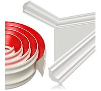 5M Moulure Auto Adhesive Moulure Plafond, 12 mm x 9 mm TPE Moulure Autocollante Flexible Bandes de Calfeutrage, 9 x 12 PLINTHE PVC