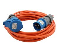 5m Rallonge de Camping, Câble de Prolongation Industriel CEE 240V 3G2,5mm² en Couleur Signal Orange | IP44 adapté à l'extérieur