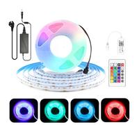 5M WIFI RGB Ruban LED COB 24V dimmable COB Led Bande RGB avec télécommande et alimentation, 576LEDs/M, Contrôle App, multicolore, pour Chambre Cuisine, Compatible avec Alexa, Google home