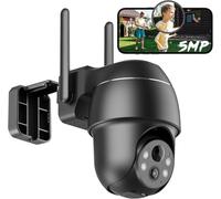 5MP caméra de surveillance extérieure batterie, sans fil WLAN caméra IP extérieure avec détection de personne PIR intelligente, vision de nuit en couleur