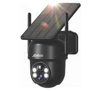 Caméra de Surveillance extérieur 5MP WiFi sans Fil Sirène Alarme+Panneau Solaire 4 Spotlight+Siren, ANRAN Q4 Max Noir