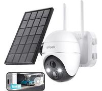 5MP PTZ Caméra de surveillance extérieure WLAN avec panneau solaire 4DBi Antenne WLAN Caméra Alexa