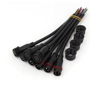 5Pairs Black Waterproof IP65 Male and Female 20cm LED Strip Outdoor Cable Plug Connector AUOQKQUT(5Pairs 2Pin 2x0.75mm)