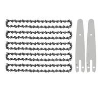 5Pcs 6 Pouces Mini Chaîne de Tronçonneuse avec 2Pcs de Rechange Pièces de Rechange Barre de Chaîne de Scie pour Mini Tronçonneuse