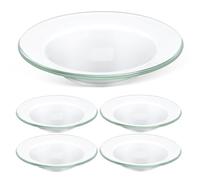 5pcs Coupelles de Rechange en Verre Rond pour Lampe D'aromathérapie, Plateau Chauffe-Bougie Réutilisable Design Minimaliste pour Usage Multiple