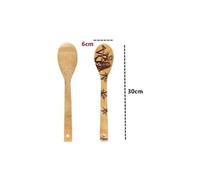 5pcs cuillères en bois halloween idée caau ustensile brûlé ensemble maison réchauffement mariage - multicolore